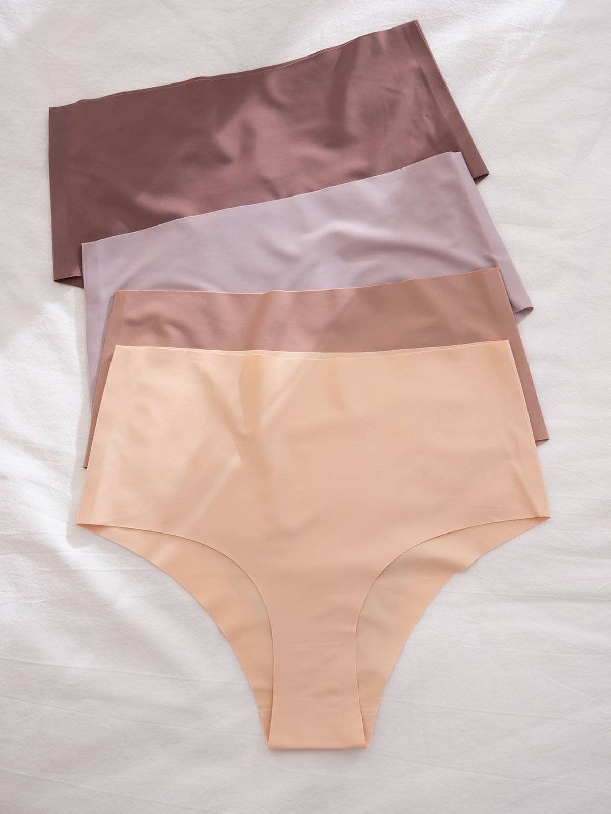 Kit com 4 Calcinhas Sem Costura Cintura Alta