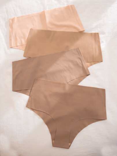 Kit com 4 Calcinhas Sem Costura Cintura Alta