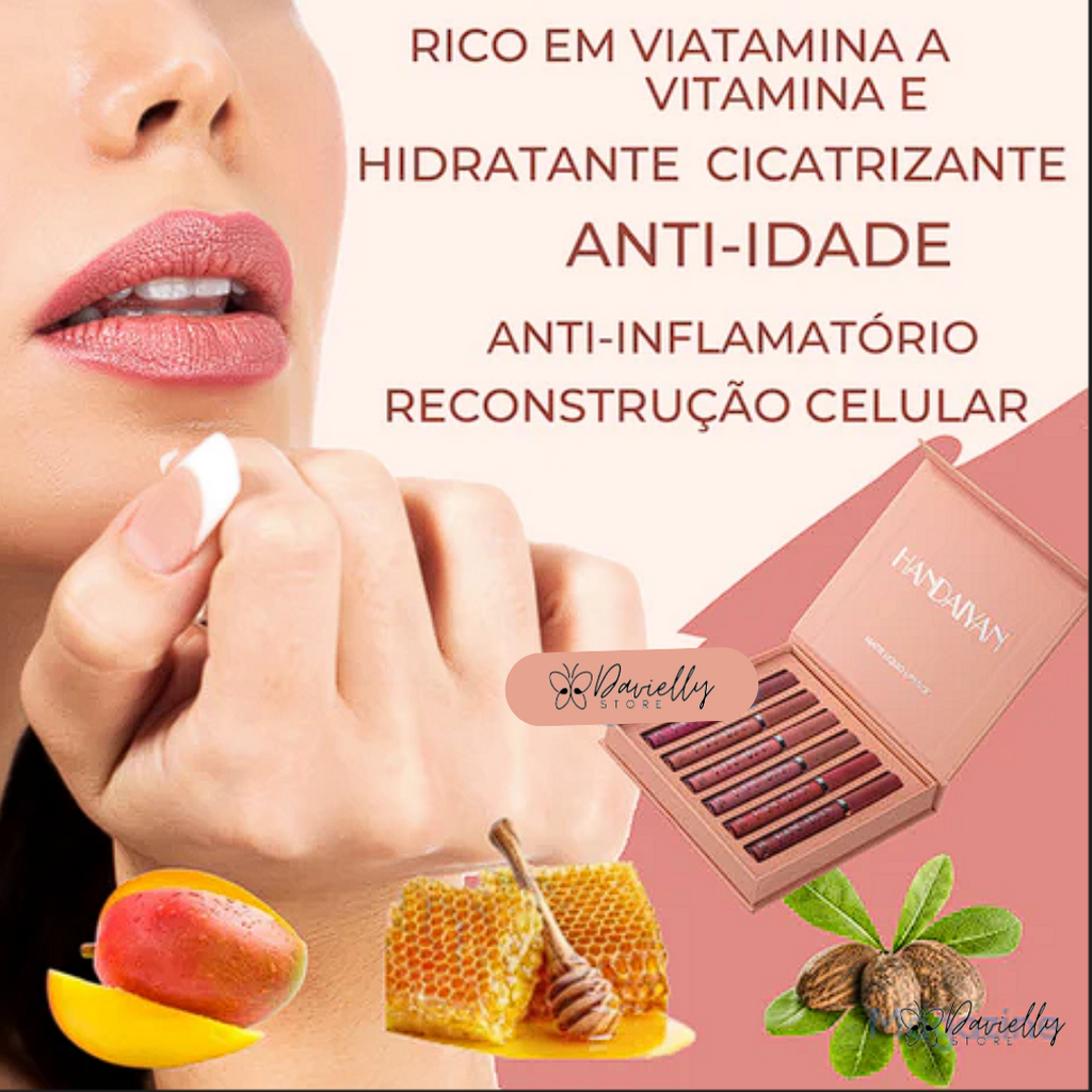 Batom Anti-Idade MATTE Longa Duração Handaiyan - PAGUE 3 LEVE 6