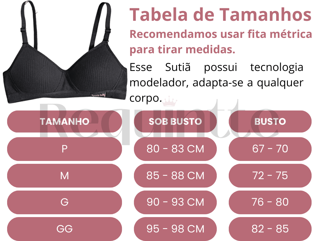 Kit 5 Sutiãs Bella Comfort - 90% Algodão com Fecho em 3 Aros + Frete Grátis