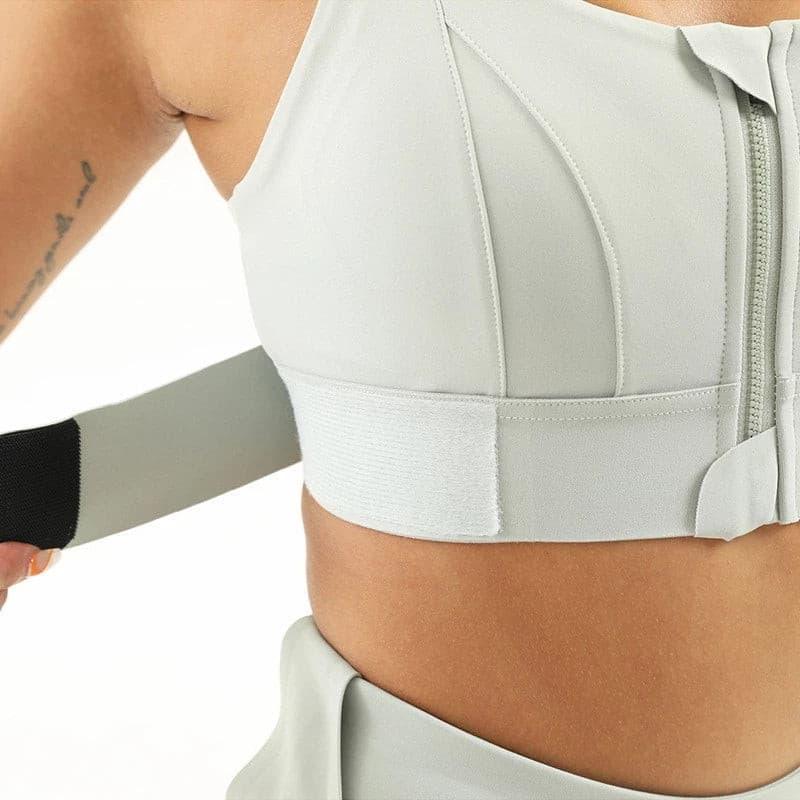 Sutiã Top Sport - Reforçado, com Ziper e Ajustes em Velcro