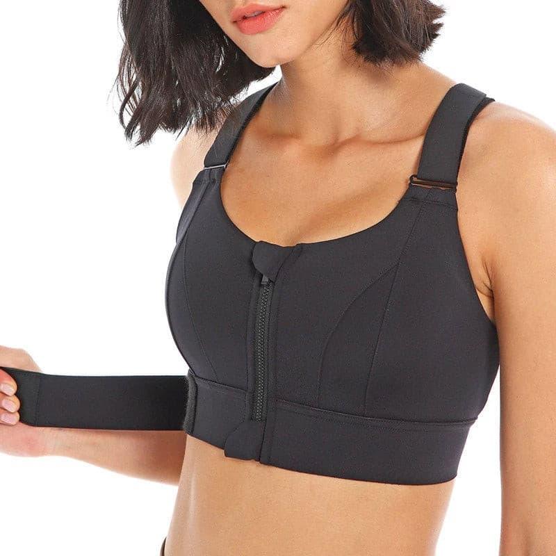 Sutiã Top Sport - Reforçado, com Ziper e Ajustes em Velcro