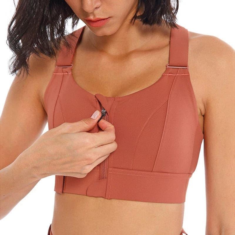 Sutiã Top Sport - Reforçado, com Ziper e Ajustes em Velcro