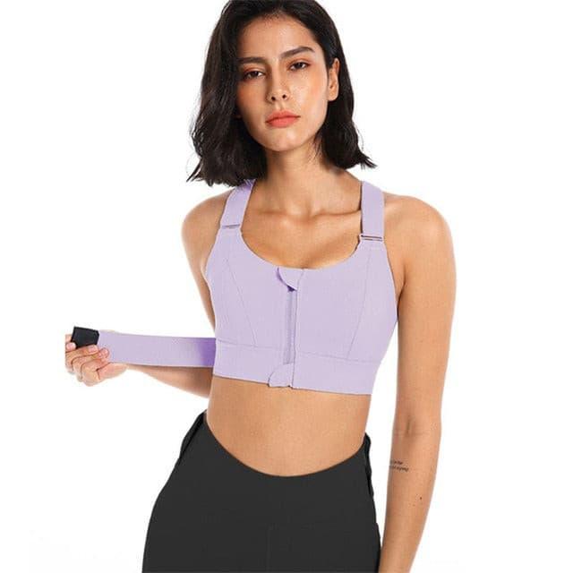 Sutiã Top Sport - Reforçado, com Ziper e Ajustes em Velcro