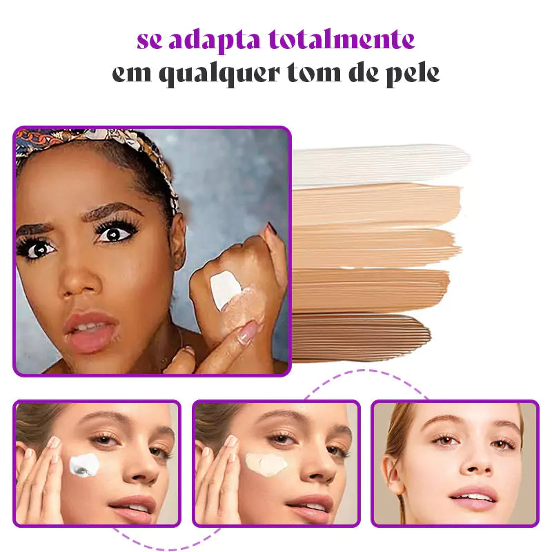 Base Color Match® 4 em 1 Inteligente Que se Adapta a Qualquer Tom de Pele